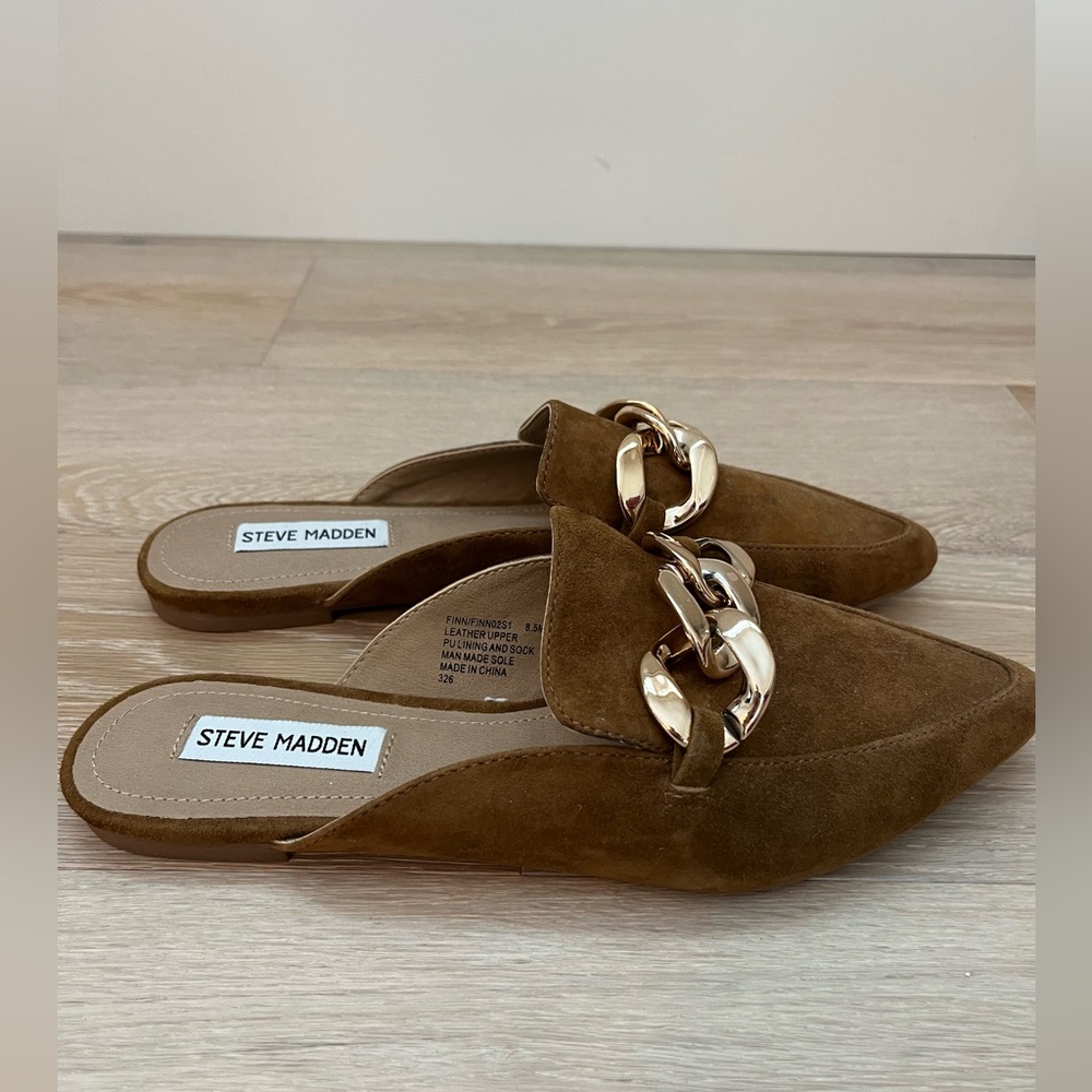 Steve Madden suede slides